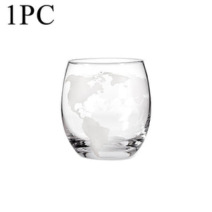 ELEGANT GLOBE DECENTER SET WITH TWO WHISKEY GLASSES