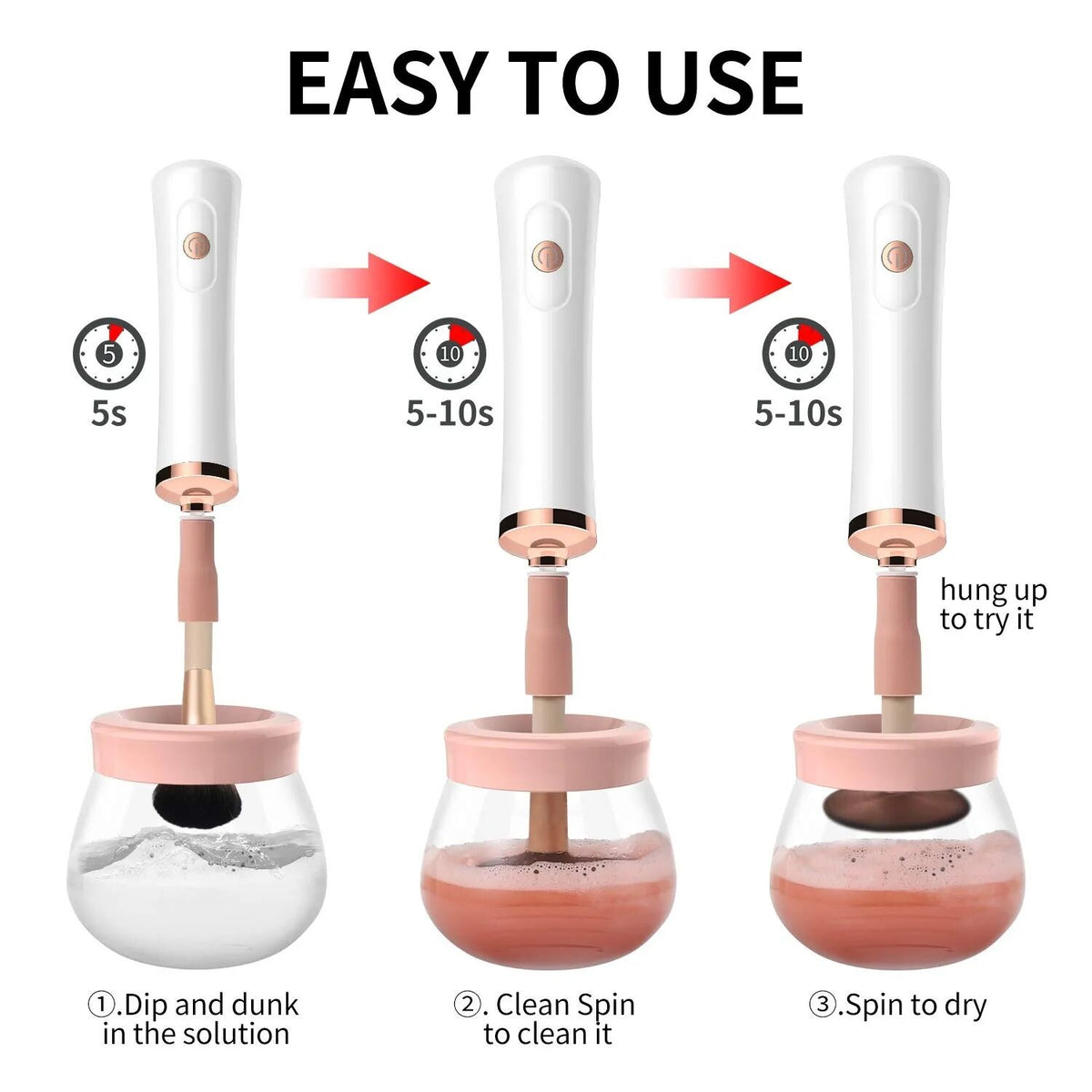 AUTOMATIC MAKE UP BRUSH CLEANER DRYER