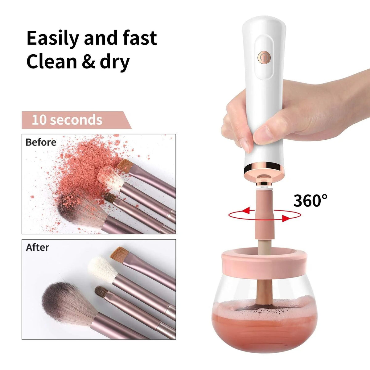 AUTOMATIC MAKE UP BRUSH CLEANER DRYER