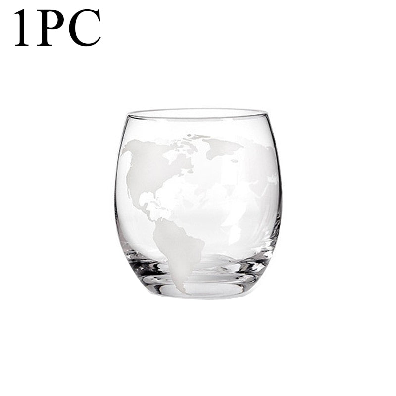 ELEGANT GLOBE DECENTER SET WITH TWO WHISKEY GLASSES
